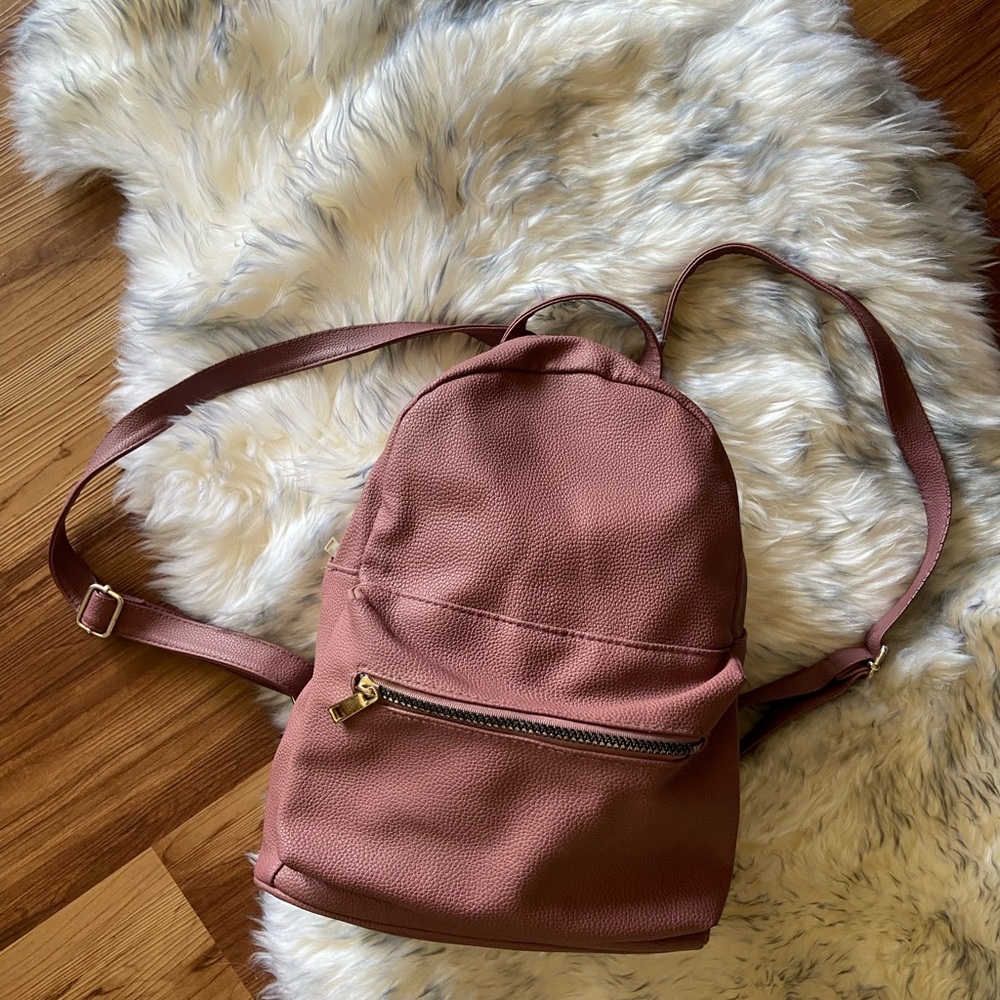 Faux leather backpack